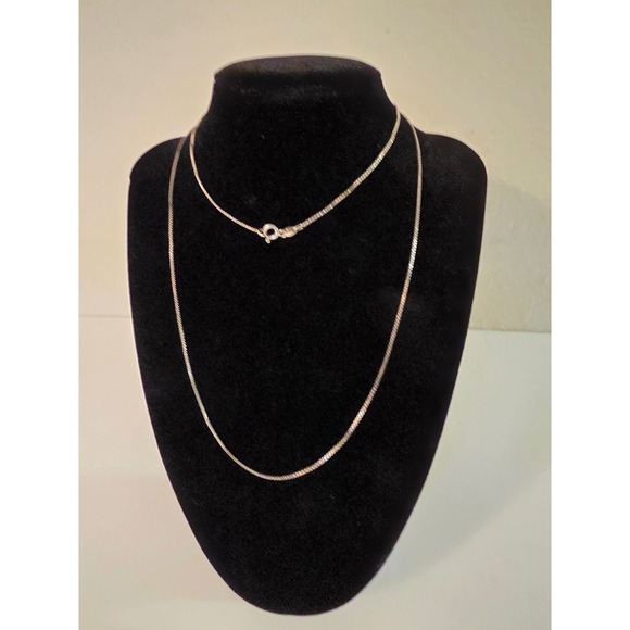 Jewelry - Sterling Silver Box Chain Necklace 18 Inch Fine Jewelry Minimalist Link